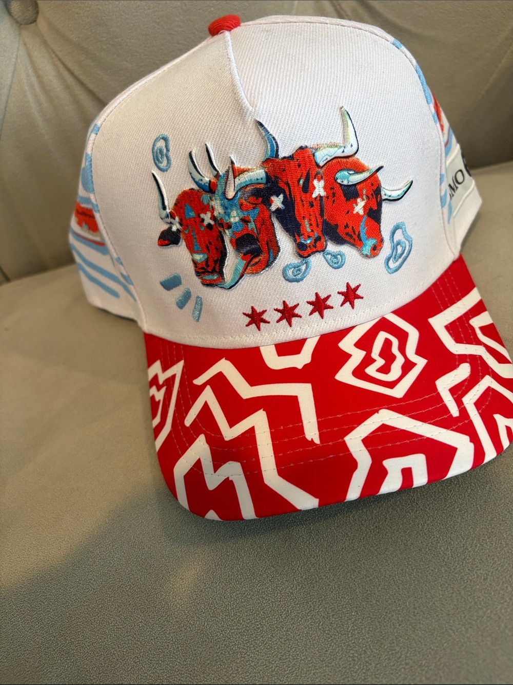 Kids White and Red Graphic Trucker Cap